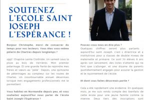 Soutenez l&rsquo;école Saint Joseph l&rsquo;Espérance